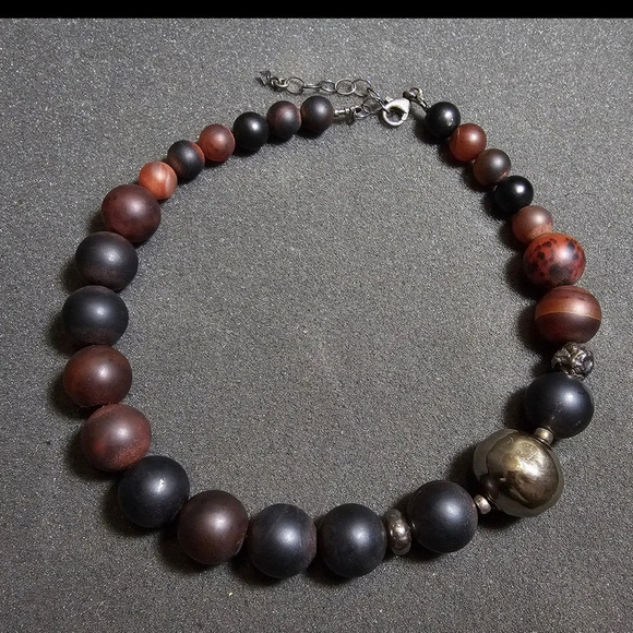 SILPADA AGATE CHALCEDONY NECKLACE ELECTROFORMED STERLING SILVER RETIRED - Picture 1 of 9